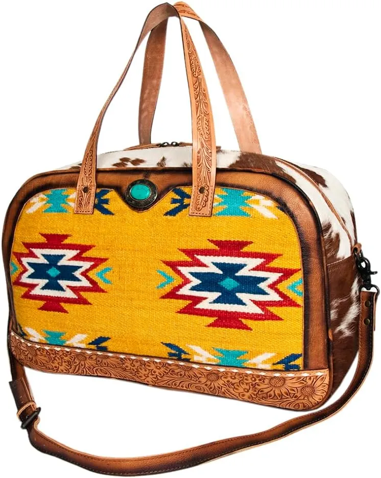 American Darling Saddle Blanket Hair On Genuine Leather Women Bag Western Handbag Purse