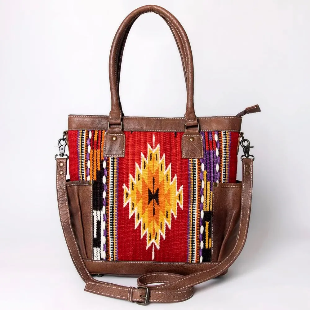American Darling Tote Saddle Blanket Genuine Leather Women Bag Western Handbag Purse
