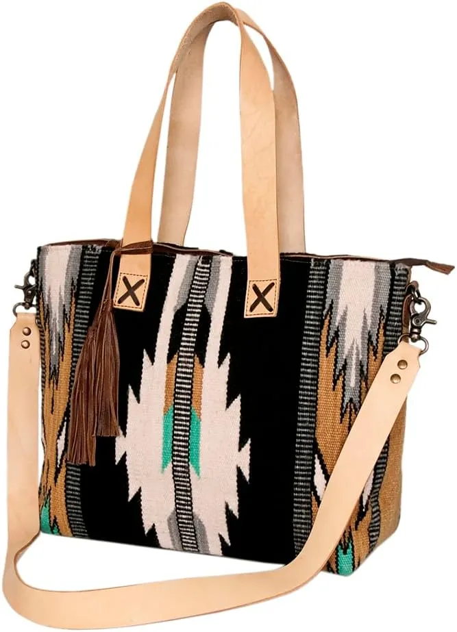 American Darling Tote Saddle Blanket Genuine Leather Women Bag Western Handbag Purse