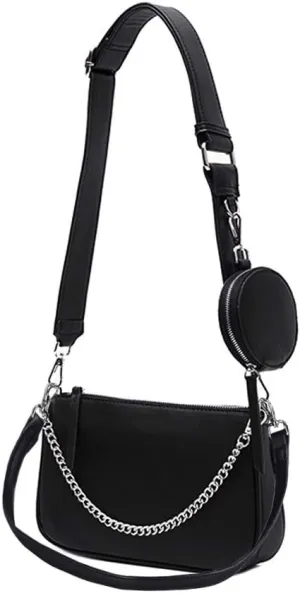AMHDV Women Multipurpose Crossbody Bags Small Shoulder Bag Fashion 3 in 1 Zip Handbags with Coin Purse