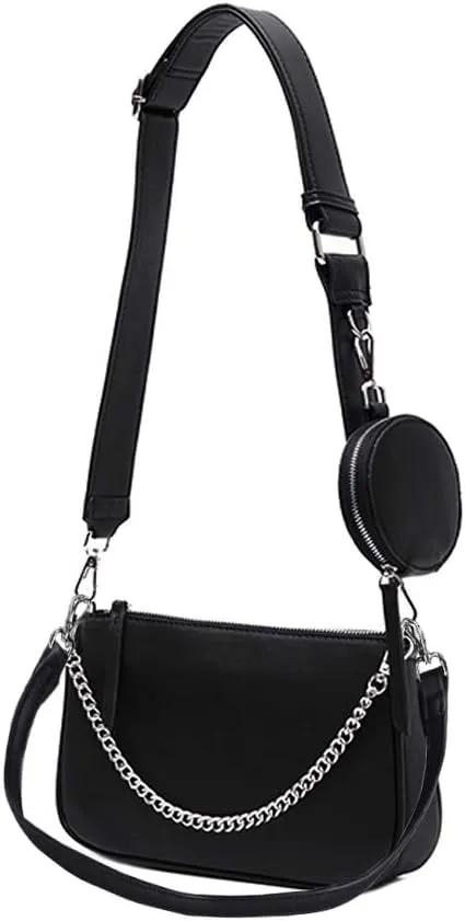 AMHDV Women Multipurpose Crossbody Bags Small Shoulder Bag Fashion 3 in 1 Zip Handbags with Coin Purse