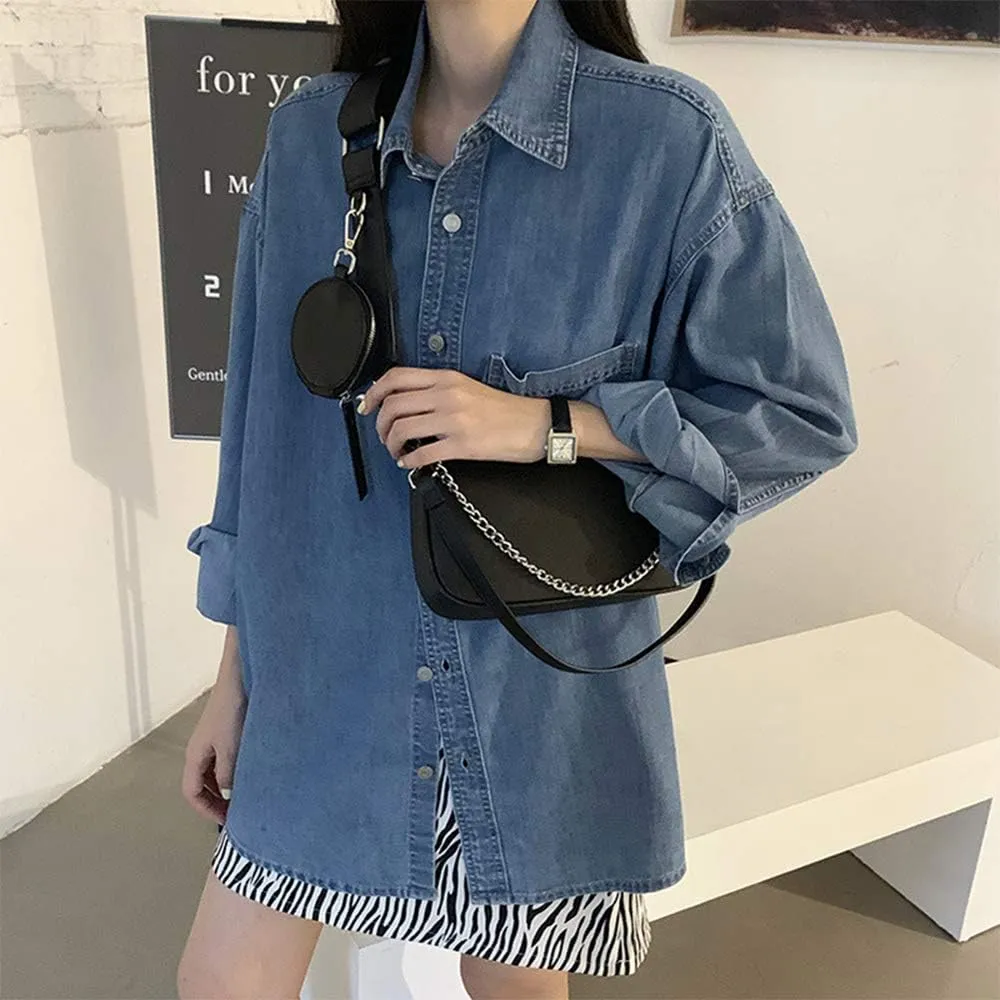 AMHDV Women Multipurpose Crossbody Bags Small Shoulder Bag Fashion 3 in 1 Zip Handbags with Coin Purse