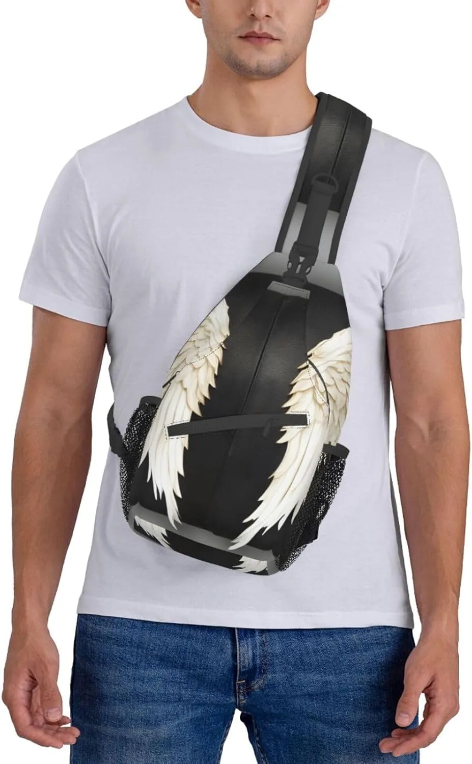 Angel Feathers Unisex Casual Diagonal Chest Bag,Multipurpose Crossbody Shoulder Bag Travel Hiking Daypack