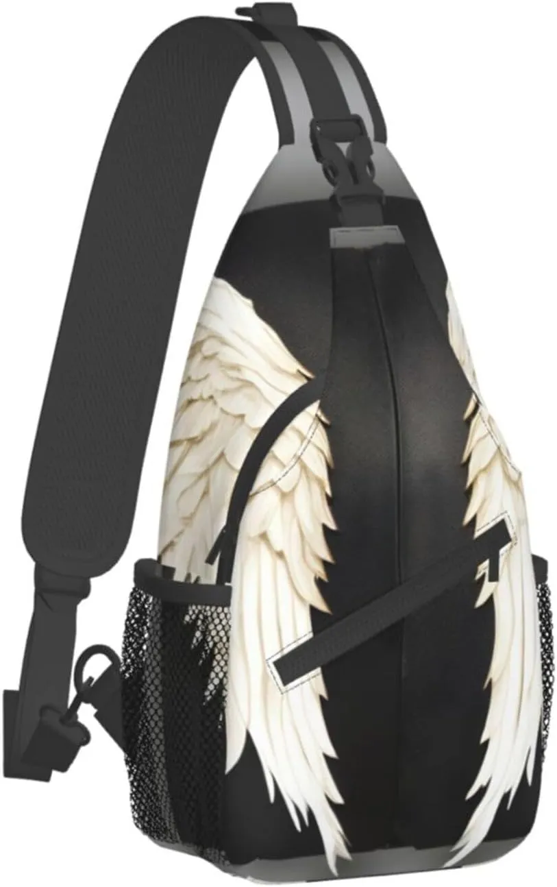 Angel Feathers Unisex Casual Diagonal Chest Bag,Multipurpose Crossbody Shoulder Bag Travel Hiking Daypack