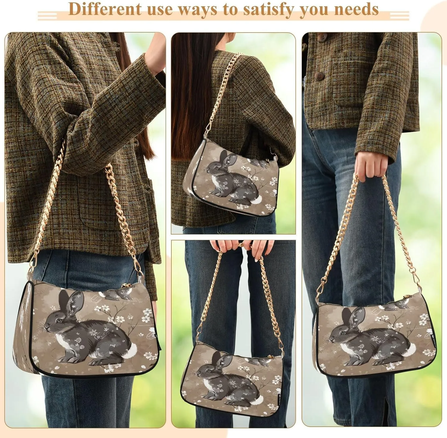 Angry Cat with Canary on Head Hand Bags for Women, Crossbody Bags