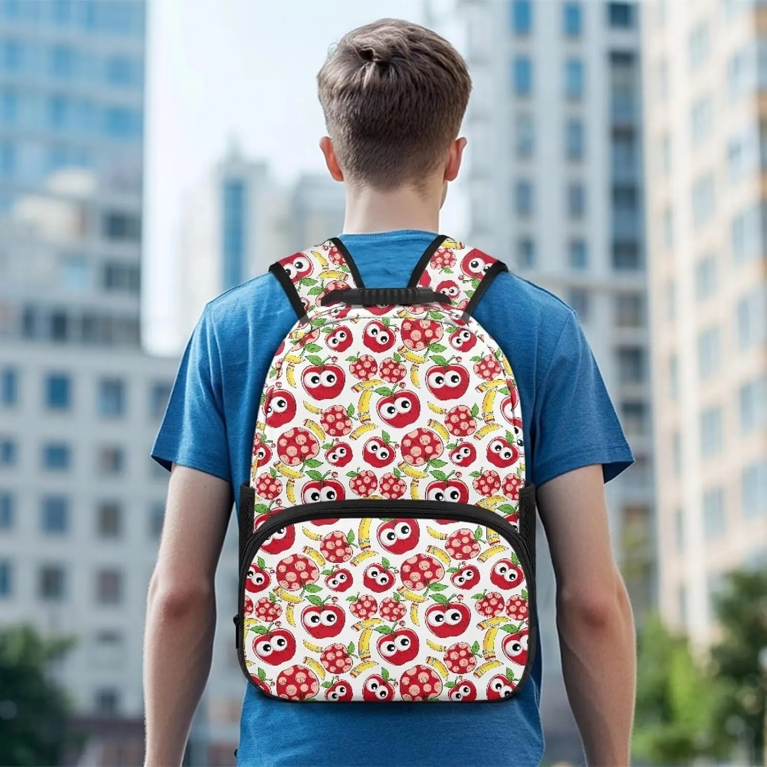 Apple 17 Inch Backpack with Adjustable Padded Shoulder Straps Pencil Large Shoulder Schoolbag Backpacks Bulk Bookbags Camping & Daily Use
