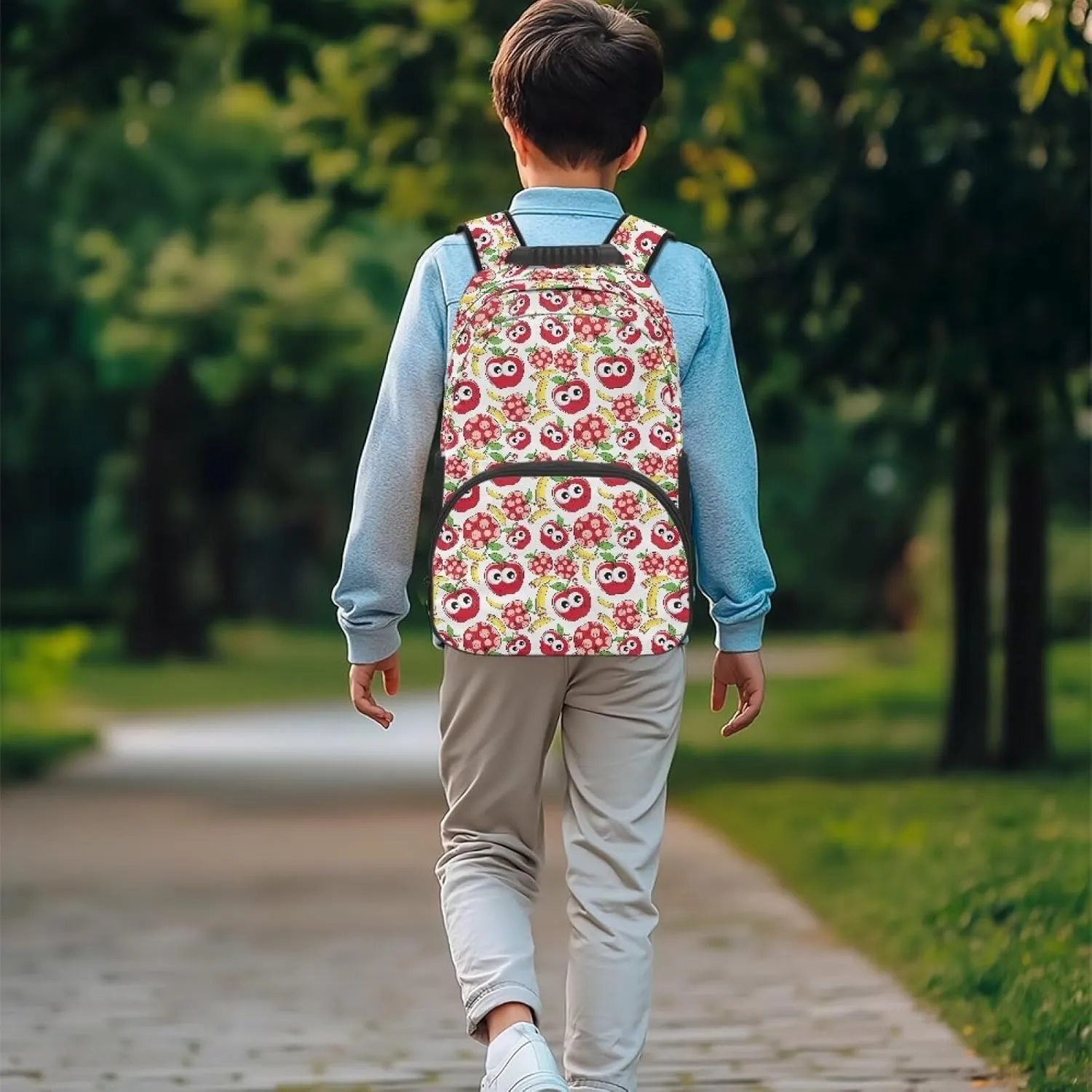 Apple 17 Inch Backpack with Adjustable Padded Shoulder Straps Pencil Large Shoulder Schoolbag Backpacks Bulk Bookbags Camping & Daily Use