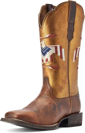ARIAT Women's Frontier Tan 12in. Tan Thunderbird Inlay Cowgirl Boot