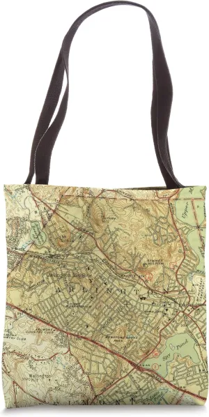 Arlington Massachusetts Map (1946) Tote Bag