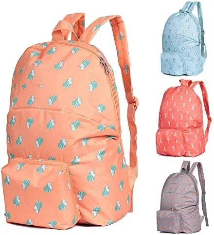 Backpack for women Waterproof Admission Package, Shoulder Bag Multi-function Folding Travel Backpacks, Bags (Red)