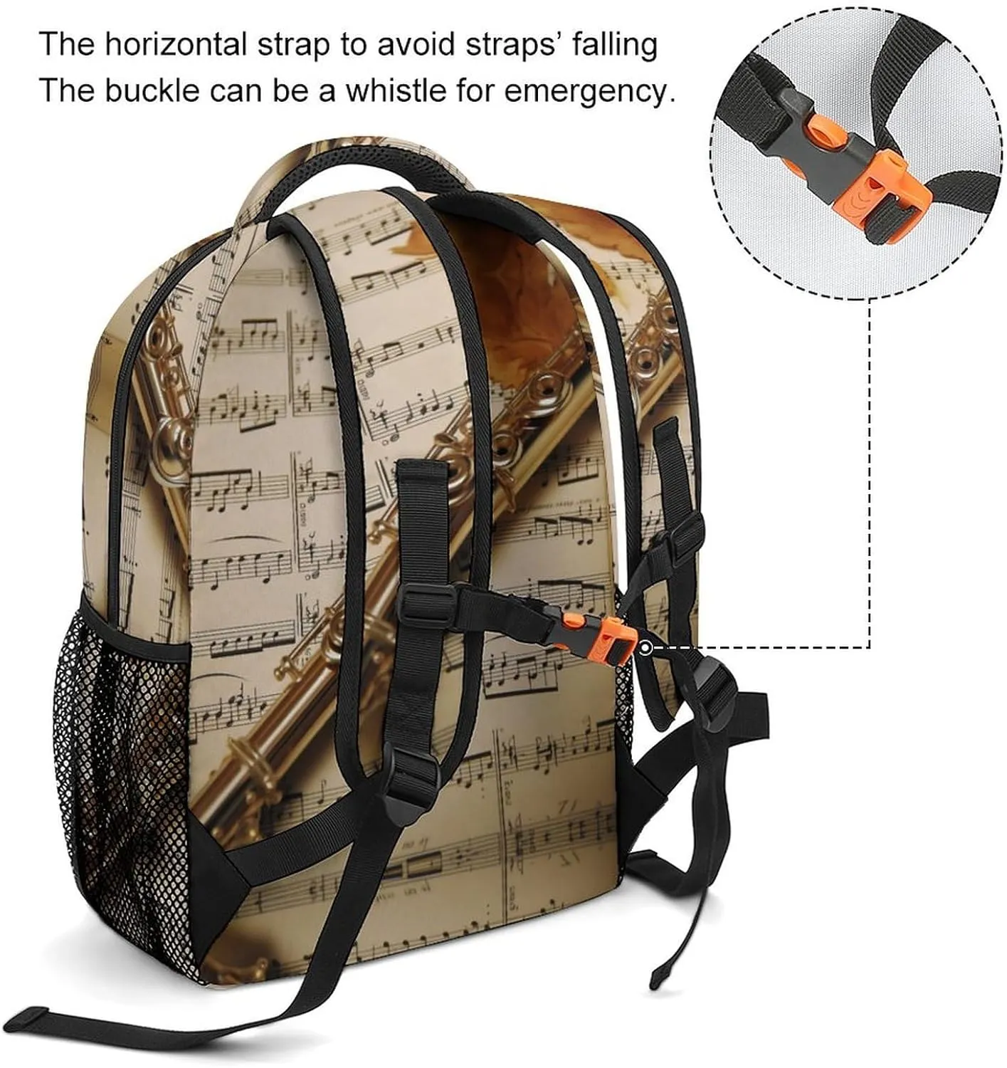 Backpacks Flute Music Travel Bag Laptop Backpack Casual Daypack for Weekender Business Hiking