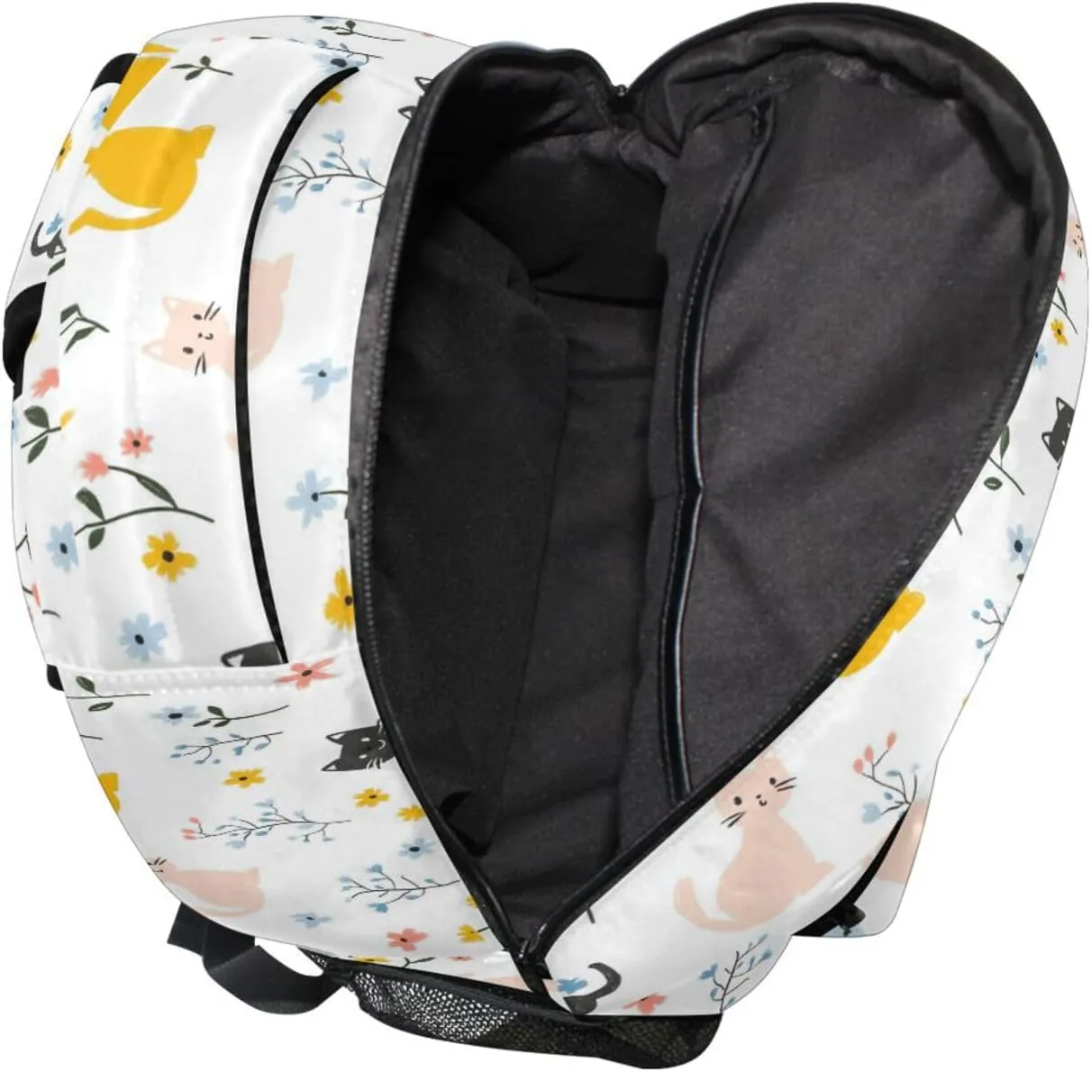 Backpacks for Teenager Fashion Laptop Bag with Chest Strap Gift Men & Women Cartoon Sweet Cat White
