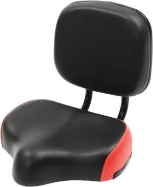 Backrest Saddle Bike Seat with Backrest, Universal Bicycle Seat Wide Comfort Leather Tricycle Bike Bicycle Saddle Seat Pad for Men & Women