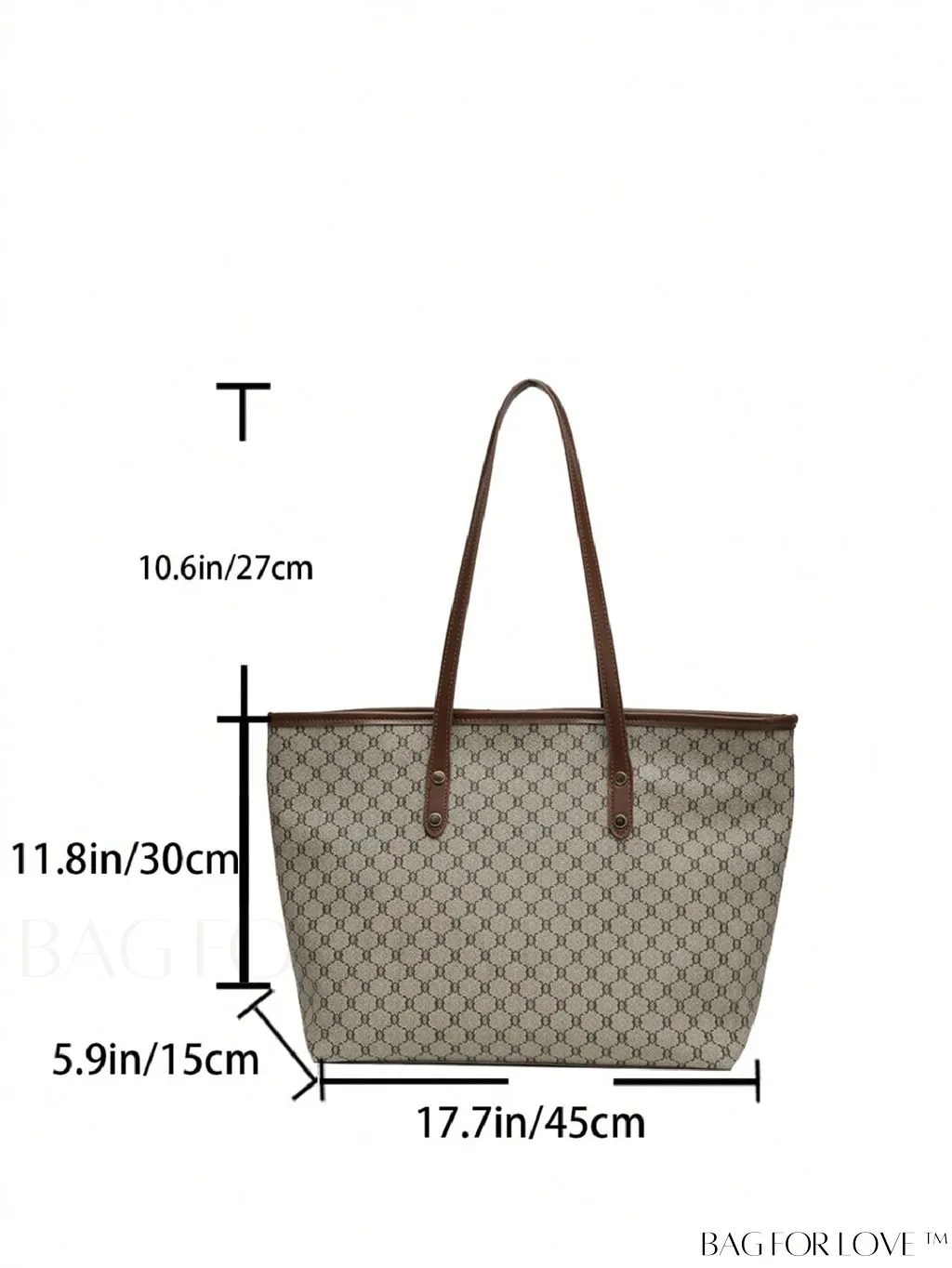 BagForLove - Large Capacity Elegant Geometric Pattern Shoulder Tote Bag with Stylish Design