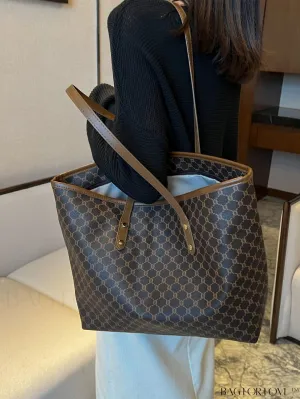 BagForLove - Large Capacity Elegant Geometric Pattern Shoulder Tote Bag with Stylish Design