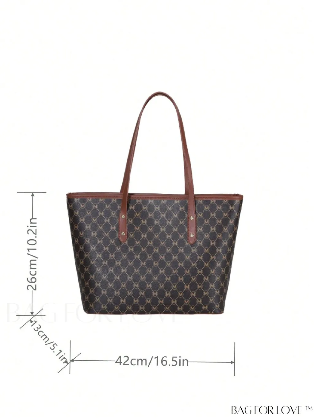 BagForLove - Large Capacity Elegant Geometric Pattern Shoulder Tote Bag with Stylish Design