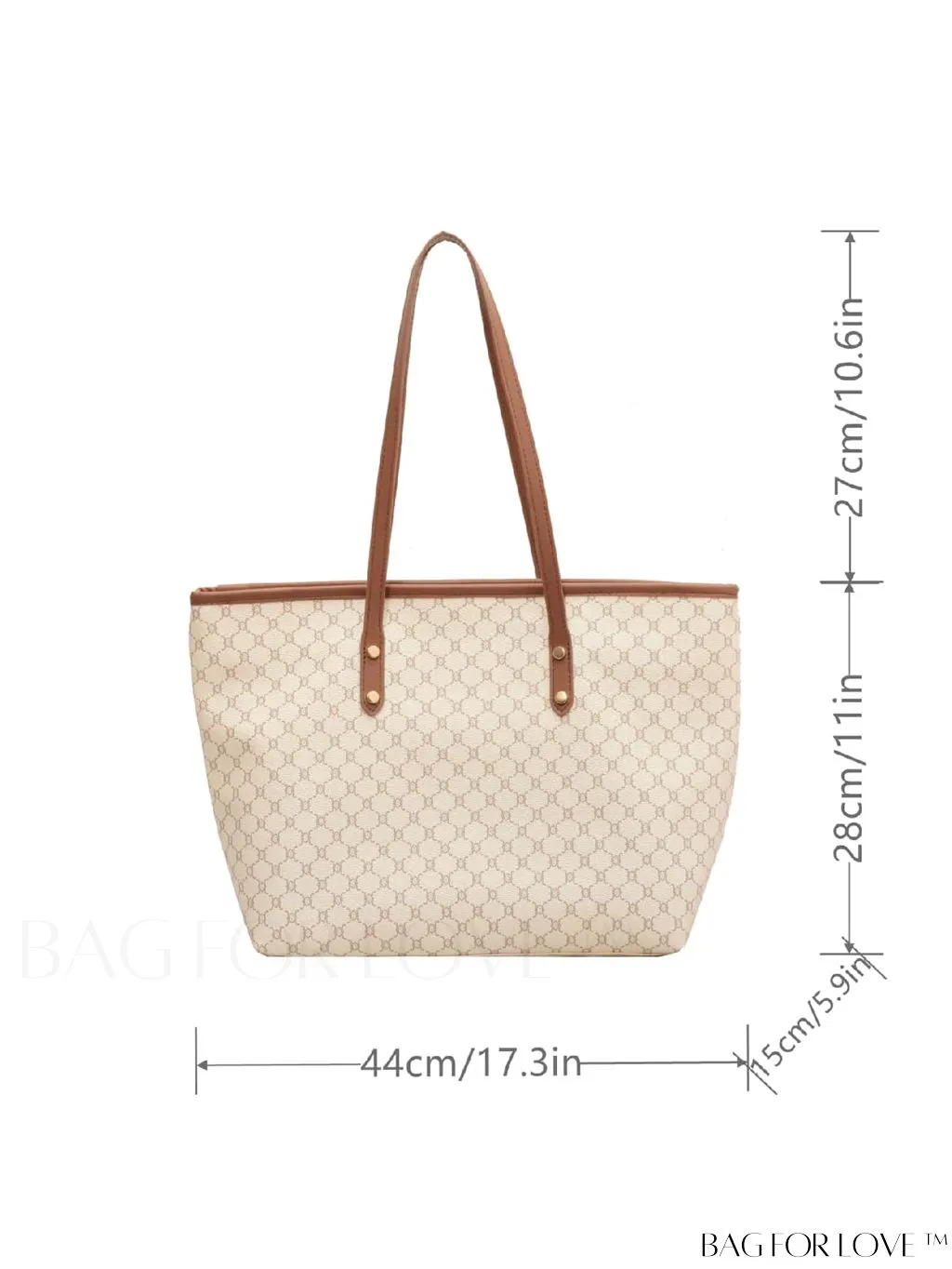 BagForLove - Large Capacity Elegant Geometric Pattern Shoulder Tote Bag with Stylish Design