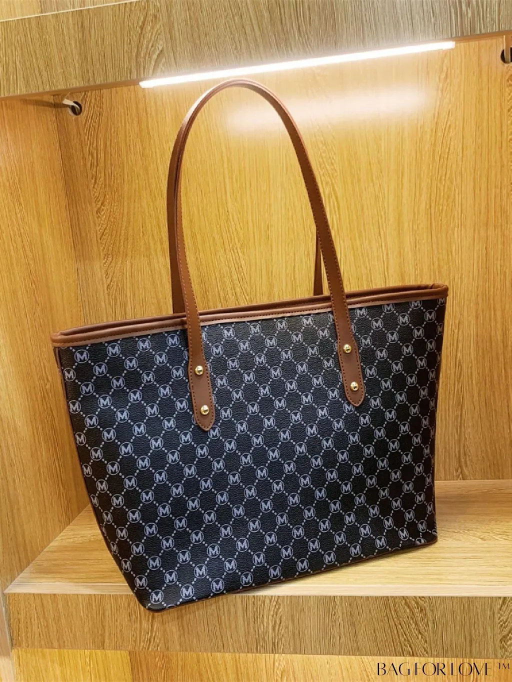 BagForLove - Large Capacity Elegant Geometric Pattern Shoulder Tote Bag with Stylish Design