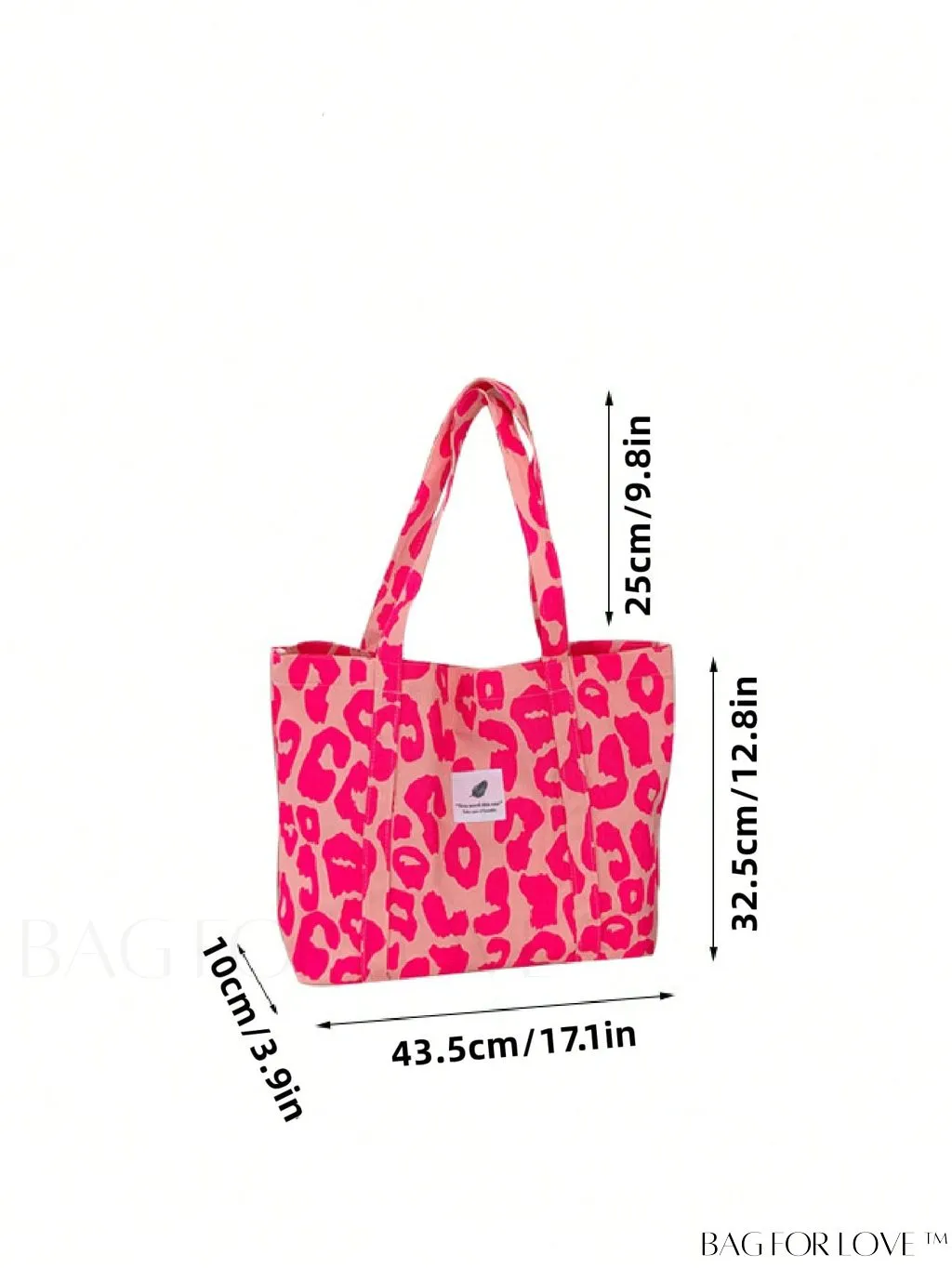 BagForLove - Leopard Print Double Handle Shoulder Tote Bag: Large Capacity for Work & Travel