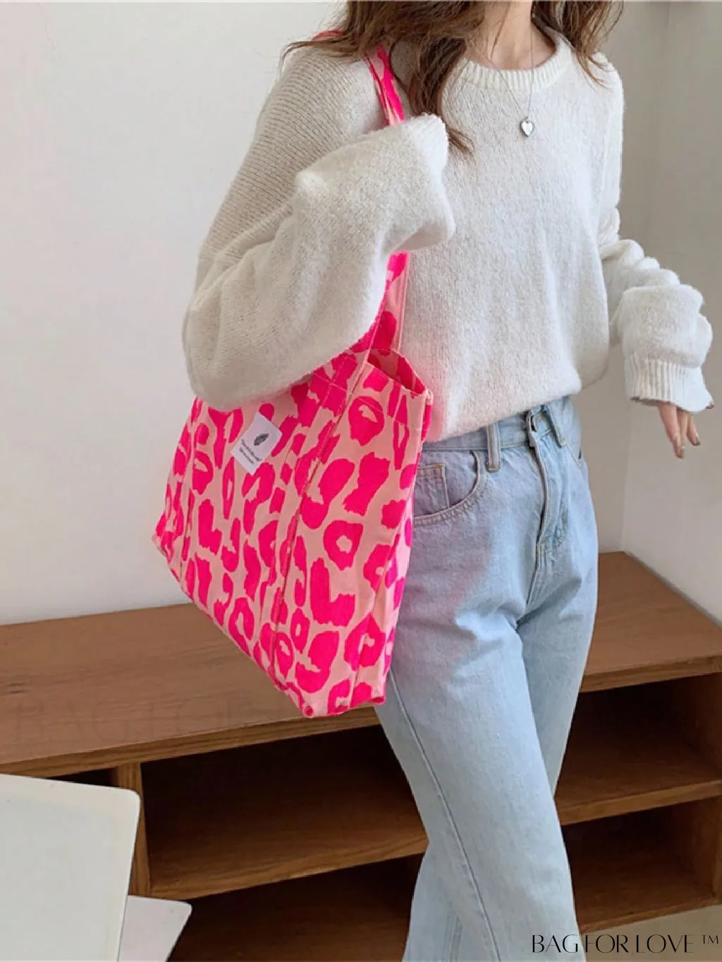 BagForLove - Leopard Print Double Handle Shoulder Tote Bag: Large Capacity for Work & Travel