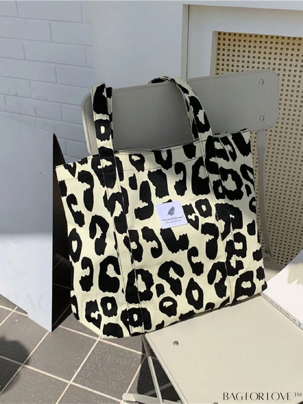 BagForLove - Leopard Print Double Handle Shoulder Tote Bag: Large Capacity for Work & Travel