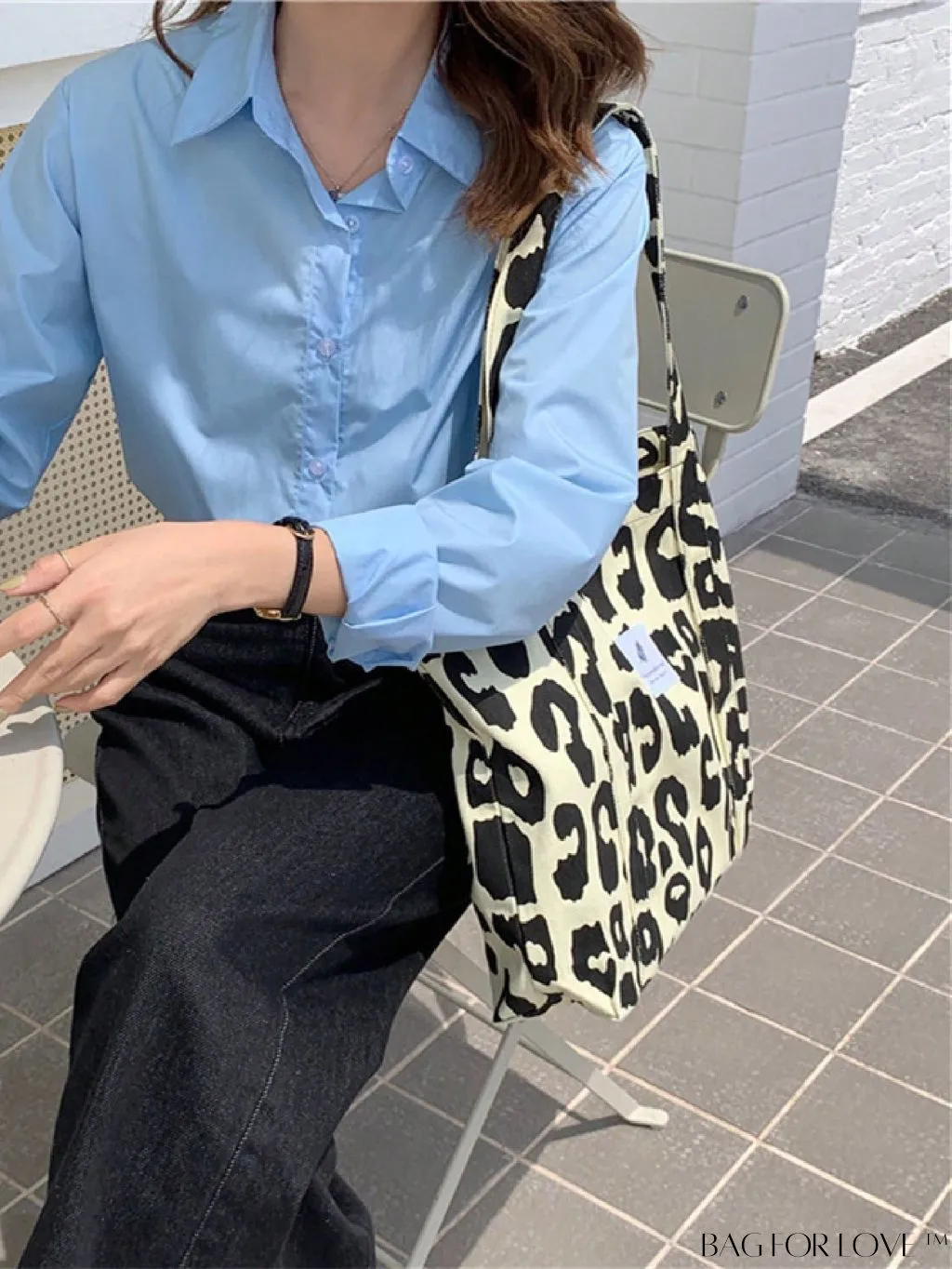 BagForLove - Leopard Print Double Handle Shoulder Tote Bag: Large Capacity for Work & Travel