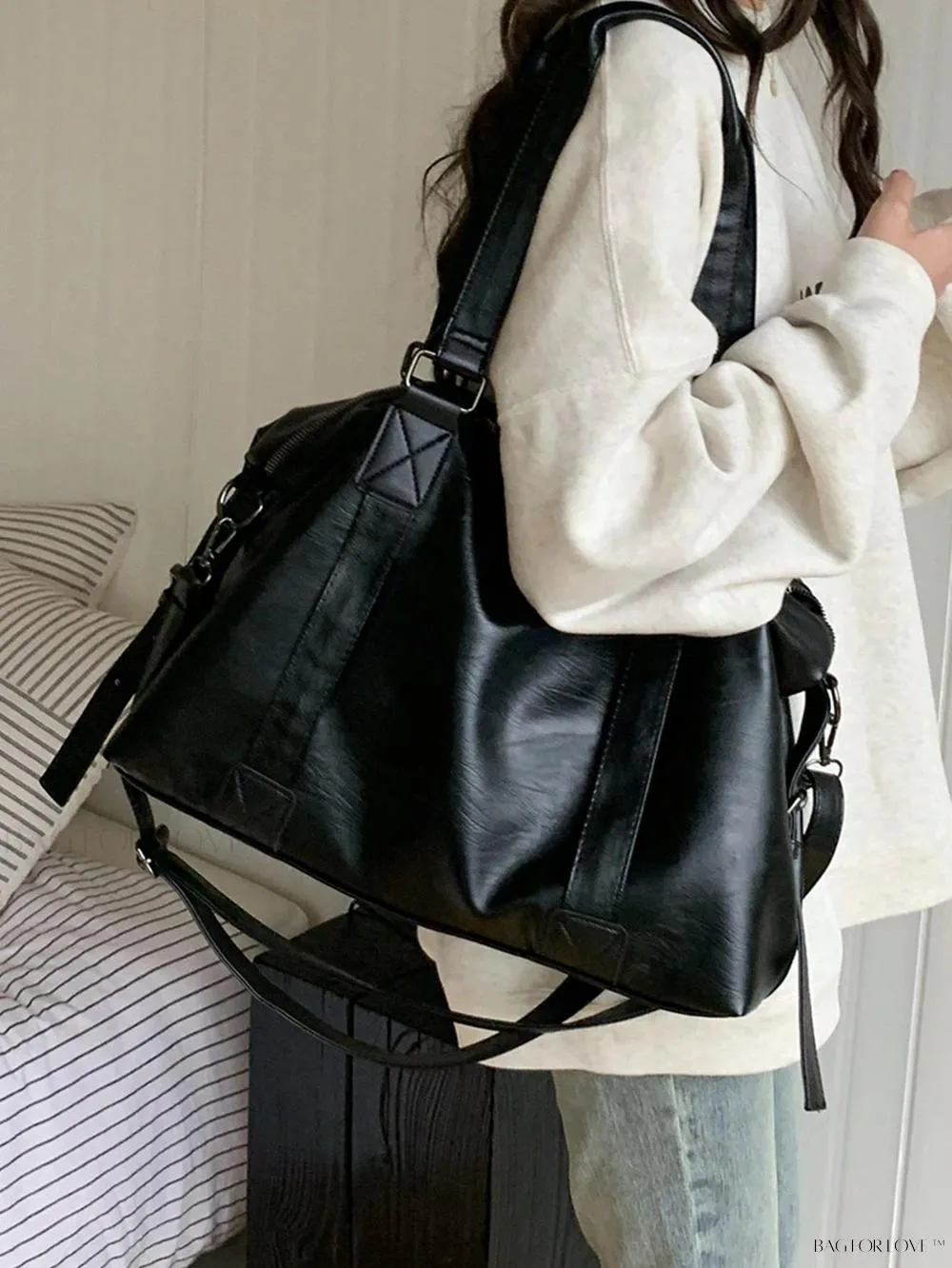 BagForLove - Solid Color Large Capacity Shoulder Tote for Her
