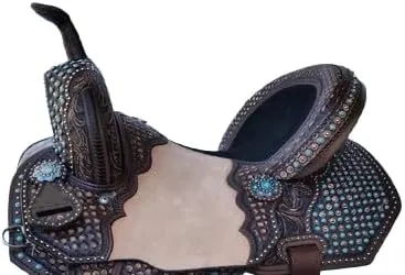 Barrel Racing Western Leather Horse Saddle Handmade Premium Comfort Riding Trail Equestrian Tooled Carved Horse Sdadles for Horse Riding Size : 10"-18" inches Seat Available