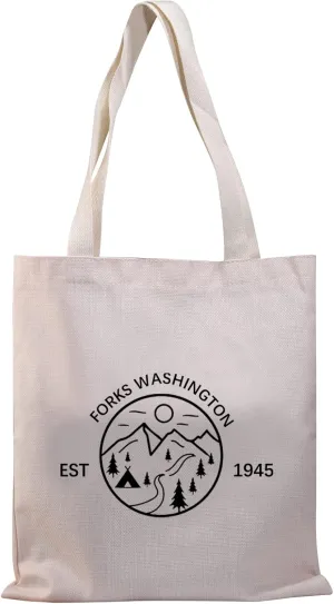 BDPWSS Forks Washington Gift Tote Bag TV Show Fans Gift Forks Washington Est 1945 Handbags (forks washington 1945 TG)