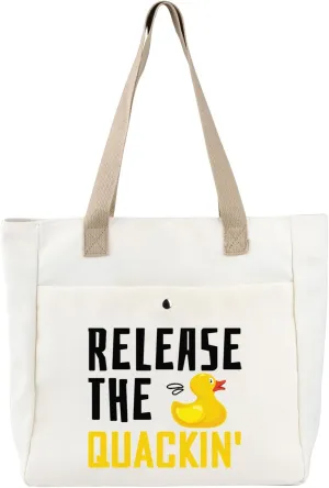 BDPWSS Rubber Duck Tote Bag Duck Lover Gift Release The Quacking Yellow Ducks Handbag For Duck Owner Duck Mom Gift