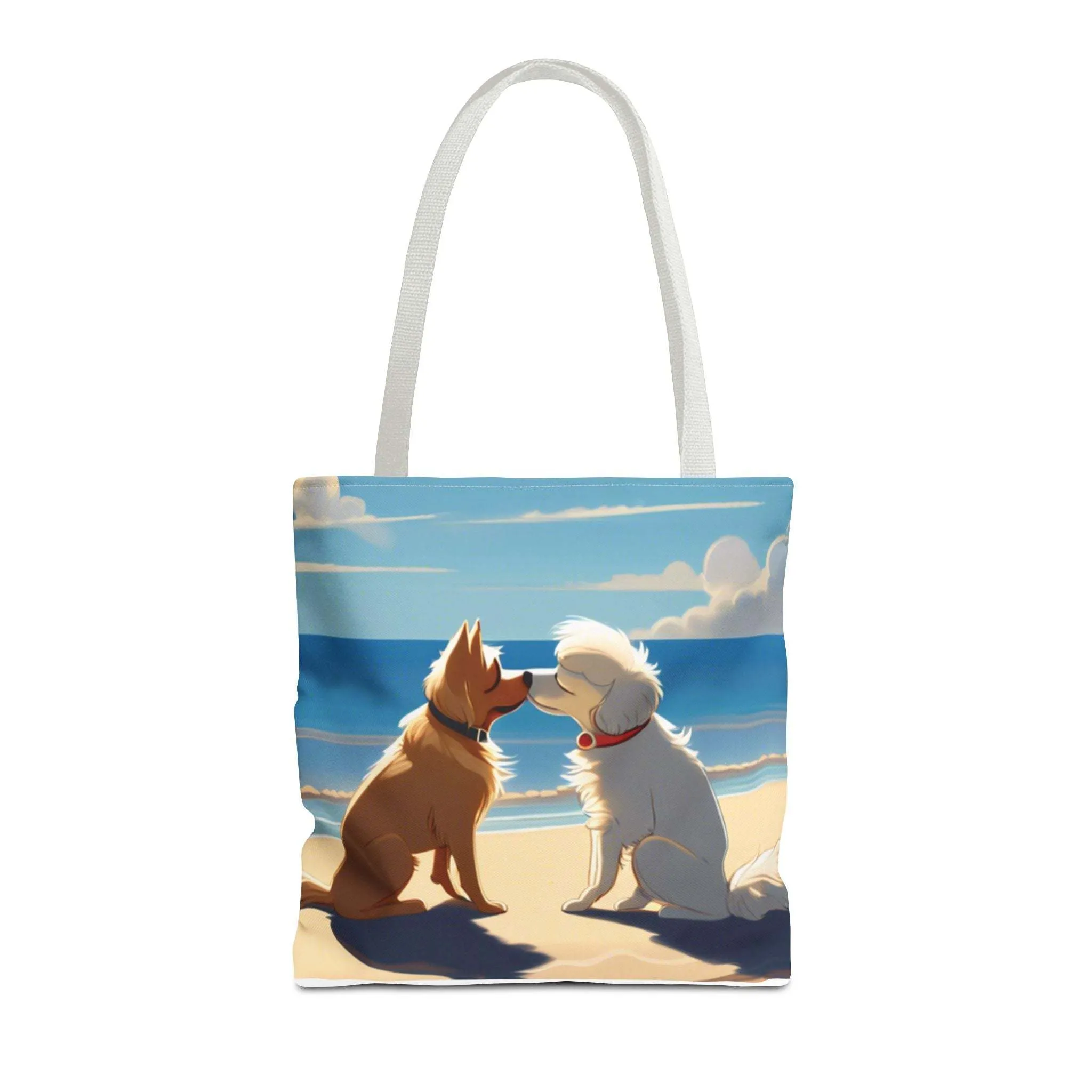Beachy Tote Bags - Stylish and Durable Pups on The Beach