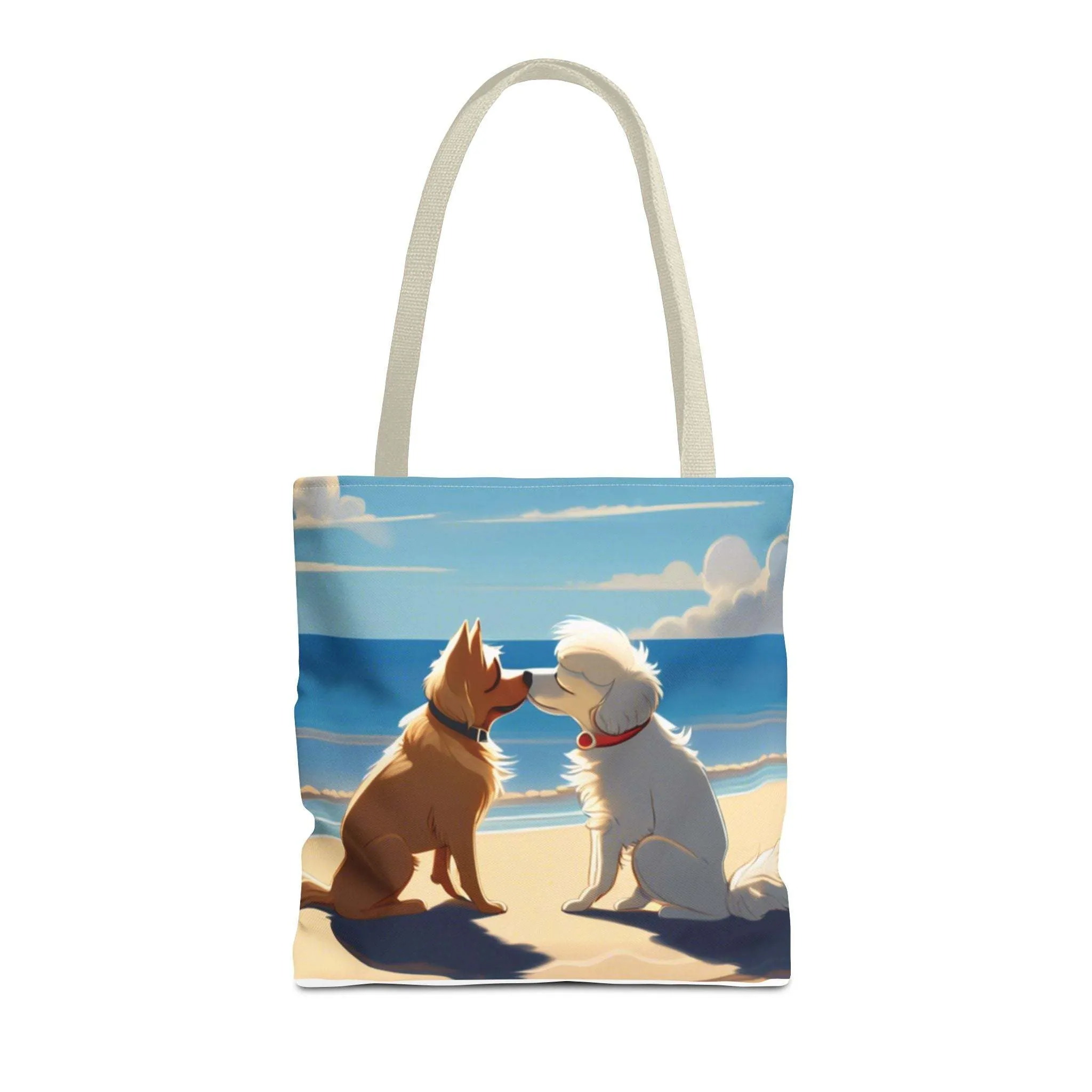 Beachy Tote Bags - Stylish and Durable Pups on The Beach
