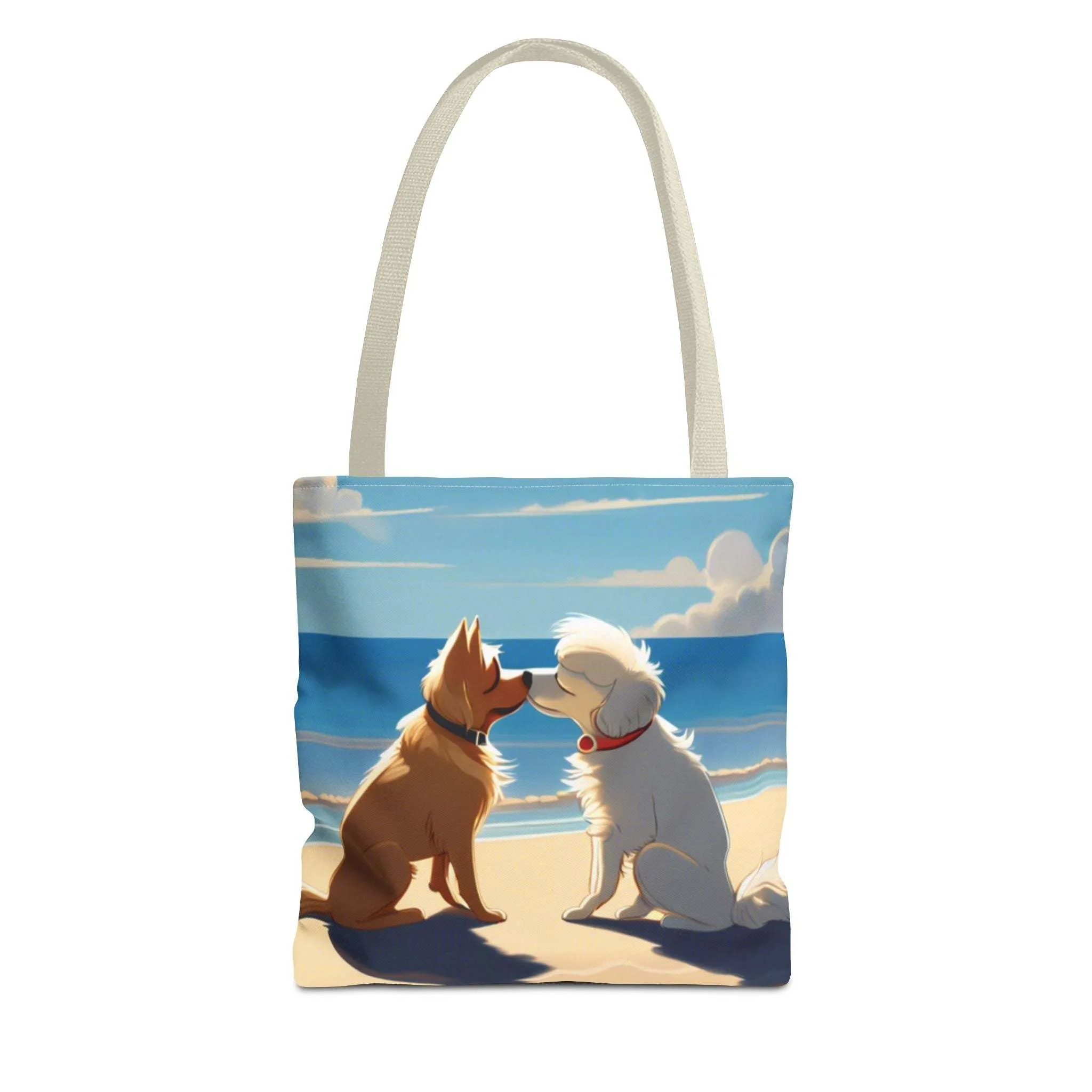 Beachy Tote Bags - Stylish and Durable Pups on The Beach