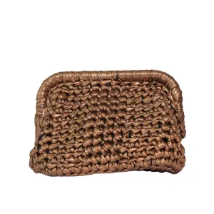 Bella Metallic Clutch - Bronze