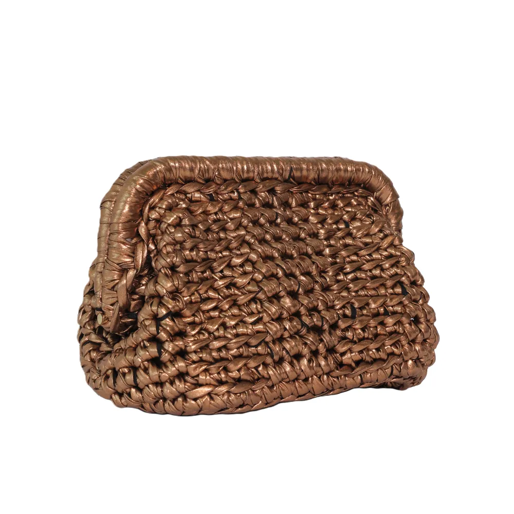 Bella Metallic Clutch - Bronze