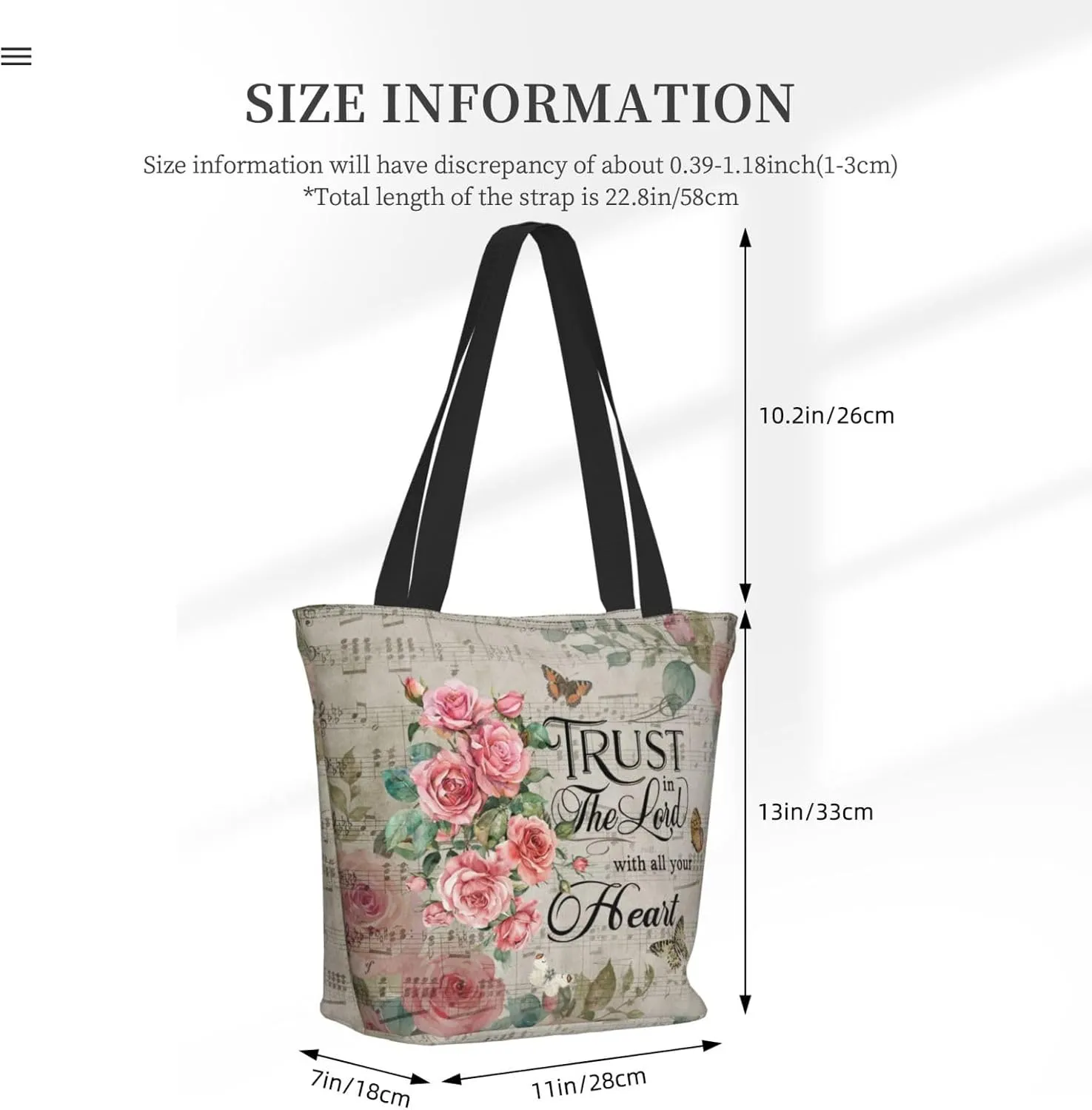 Bible Tote Bag for Women, Inspirational Scripture Christian Large Capacity Reusable Grocery Bags
