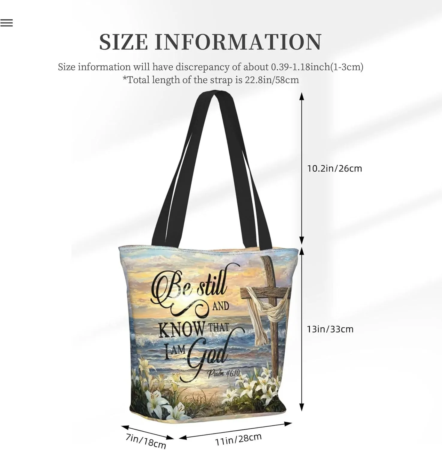 Bible Tote Bag for Women, Inspirational Scripture Christian Large Capacity Reusable Grocery Bags