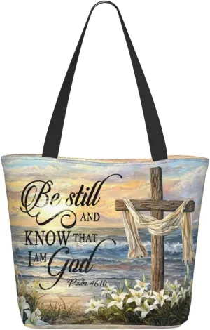 Bible Tote Bag for Women, Inspirational Scripture Christian Large Capacity Reusable Grocery Bags