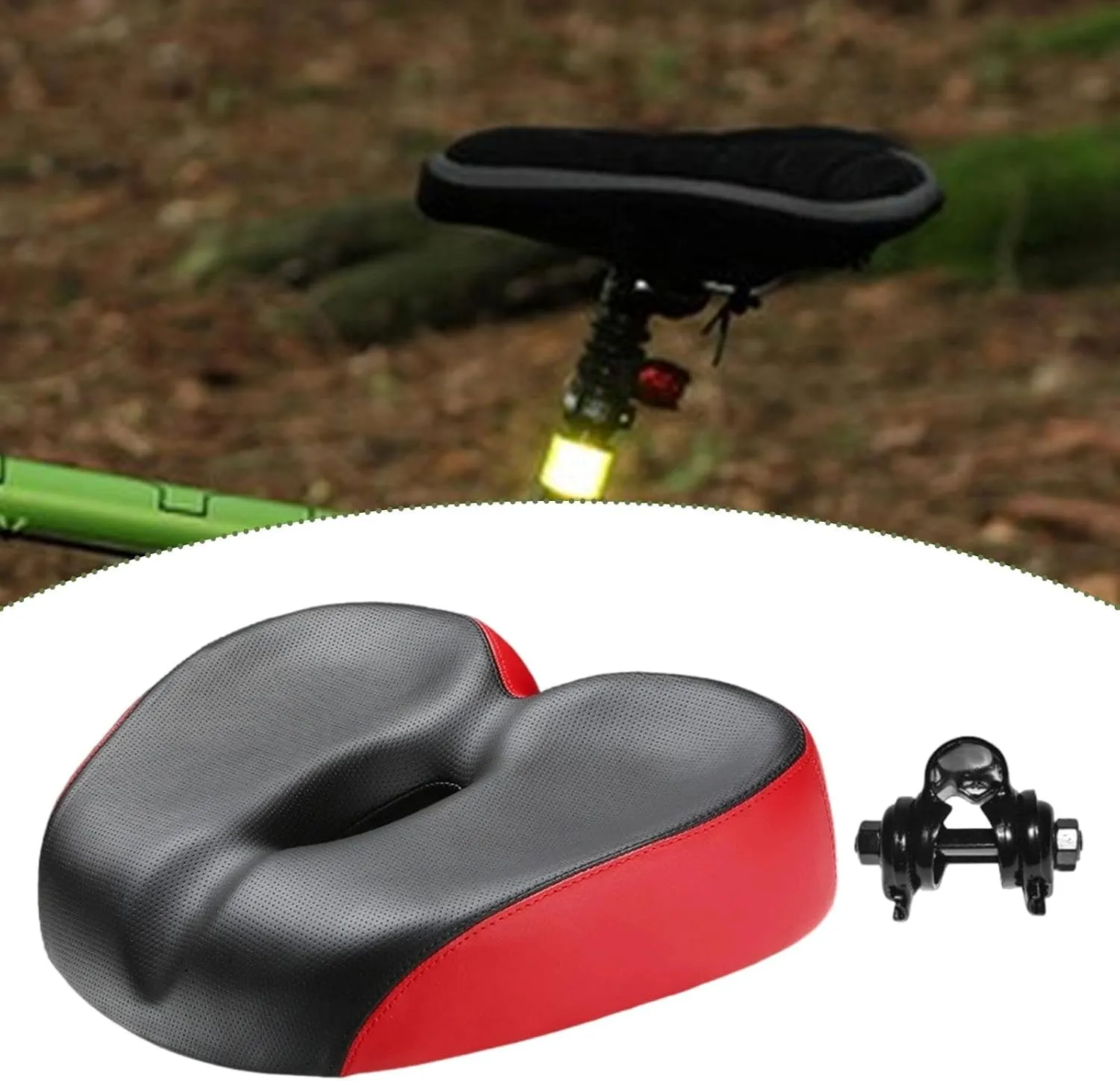 Bicycle Saddle Shock Absorbing Comfortable PU Leather Widen Thicken Mountain Bike Replacement Biking Bike Seat Soft Cushion