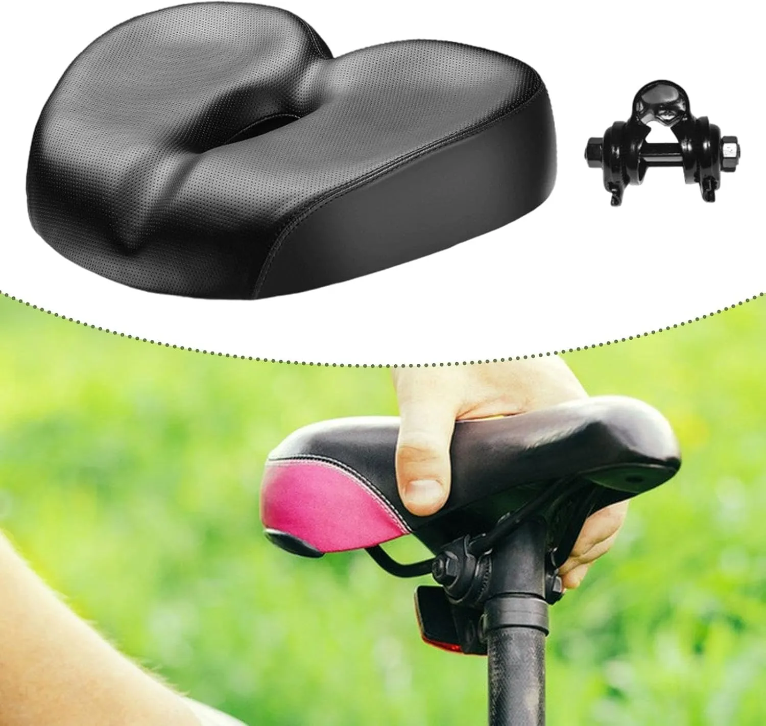 Bicycle Saddle Soft Cushion Breathable Elegant Riding Widen Thicken Comfortable Mountain Road Bike Bike Seat Shock Absorbing
