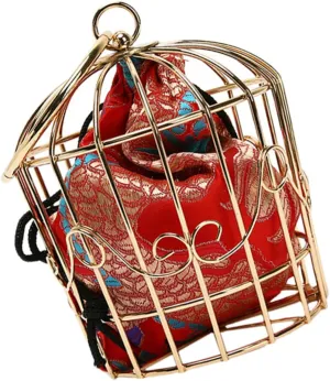 Bird Cage Bag Shoulder Bags Shoulder Handbags Cross Purses Crystal Clutch Purse Crossbody Tote for Women Cloth Red Christmas Wallet