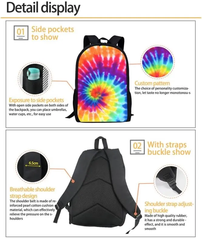 Black & White Geometric School Bag with Lunch Bag Set for Girls Teens Piano Keys Pattern Student Book Bag or School Sport Travel with Pencil Case