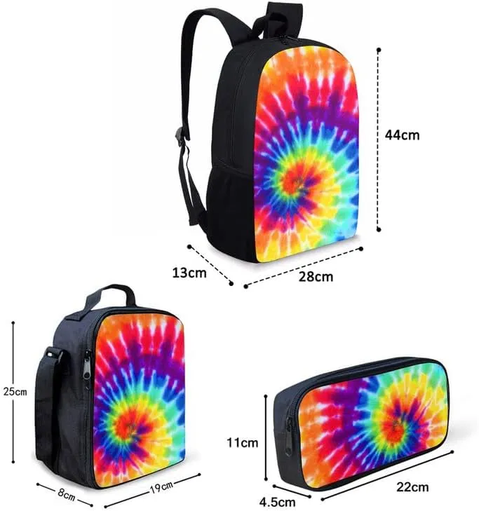 Black & White Geometric School Bag with Lunch Bag Set for Girls Teens Piano Keys Pattern Student Book Bag or School Sport Travel with Pencil Case
