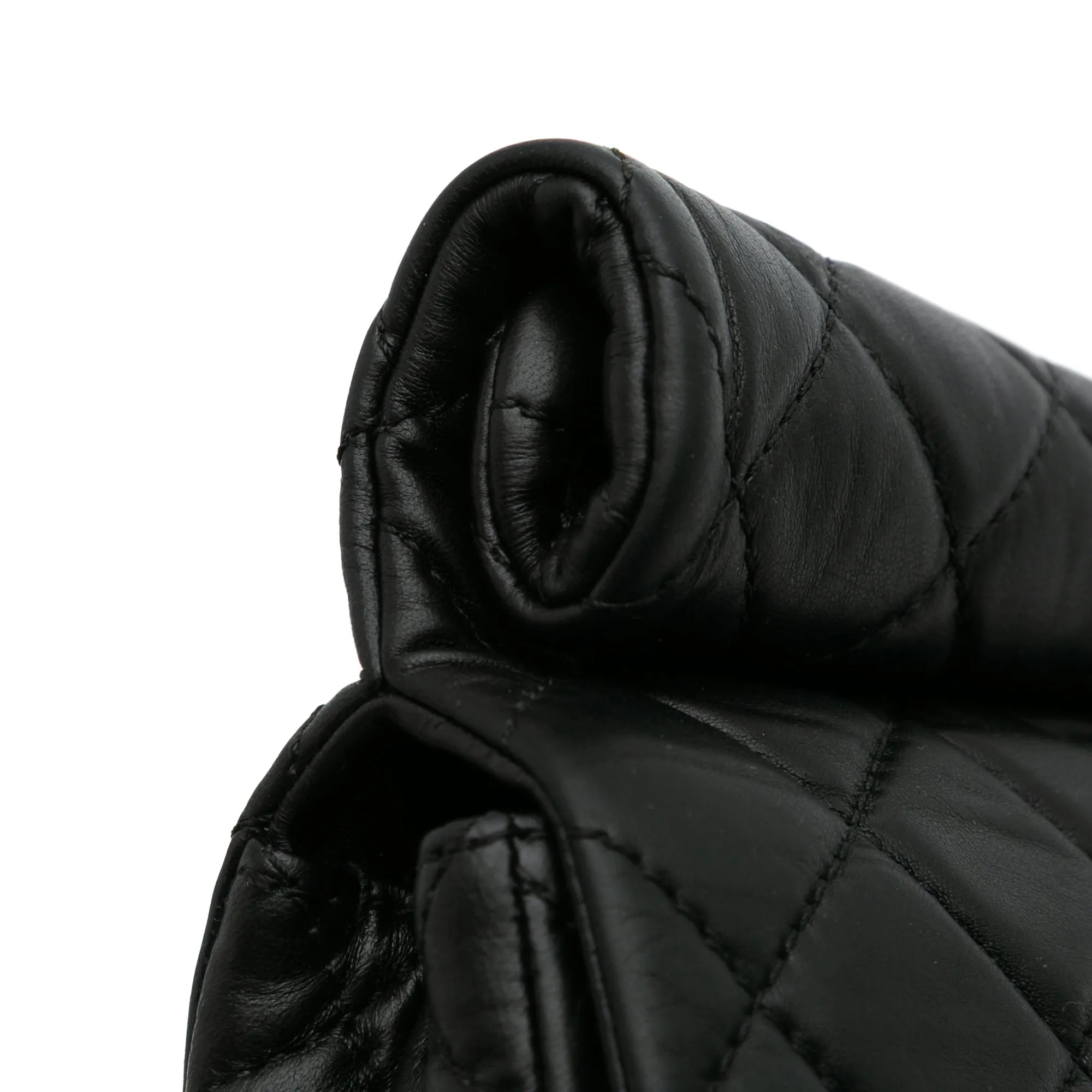 Black Chanel Reissue 2.55 Metallic Lambskin Roll Clutch