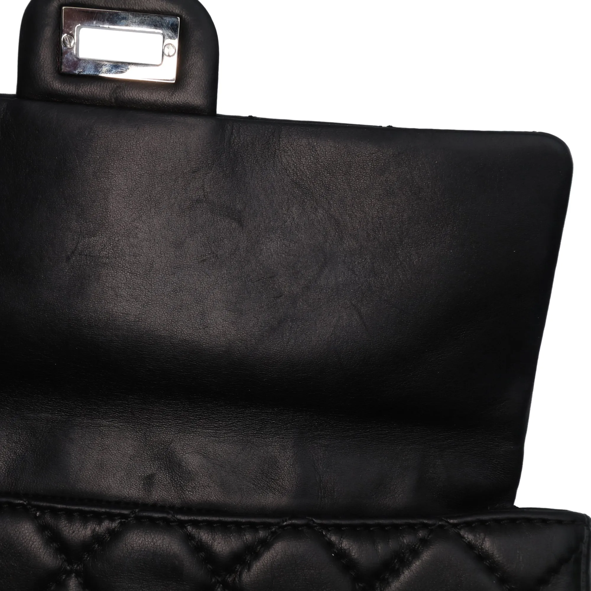 Black Chanel Reissue 2.55 Metallic Lambskin Roll Clutch