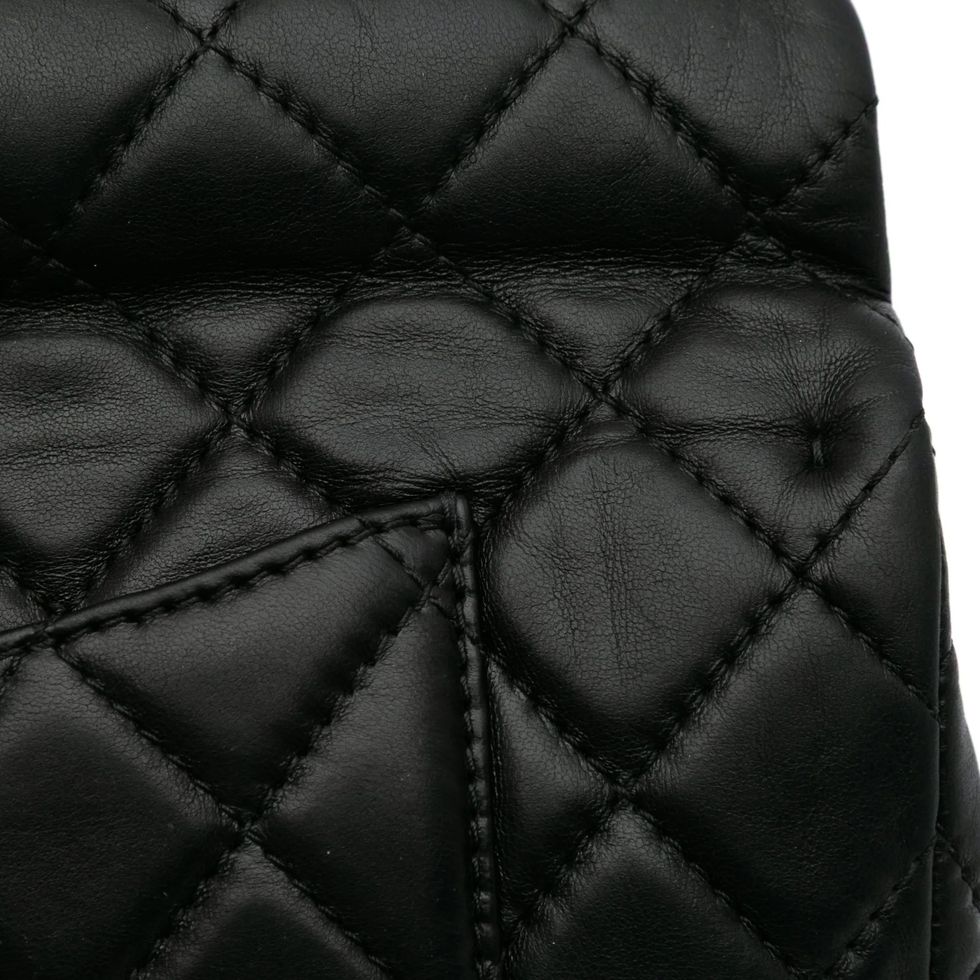 Black Chanel Reissue 2.55 Metallic Lambskin Roll Clutch