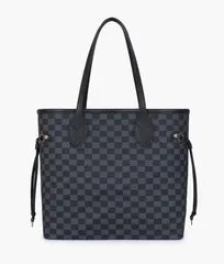 Black checkered neverfull tote bag (Zip Closure)