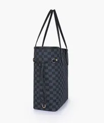 Black checkered neverfull tote bag (Zip Closure)