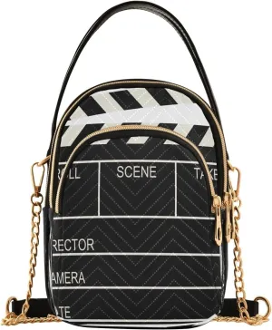 Blank Cinema Movie Clapboard Crossbody Bag for Women Mini Cell Phone Purse Women's Shoulder Handbag