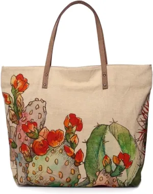Blooming Cacti - Wristlet Wallets for Women, Crossbody Sling Bags, Tote Bag, Book Bag, 100% Cotton Canvas